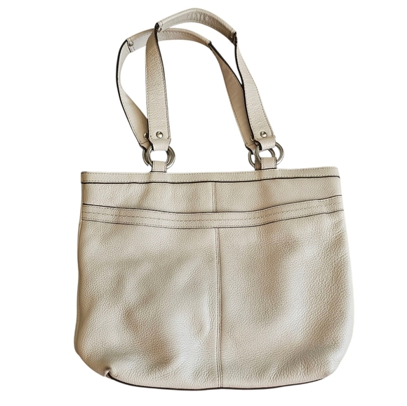 Y2k Vintage Coach White Leather Penelope Shoulder Tote Bag F14683 - Picture 4 of 8